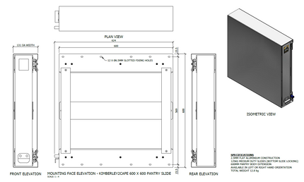 Kimberley2Cape Wall Mount Pantry Slides