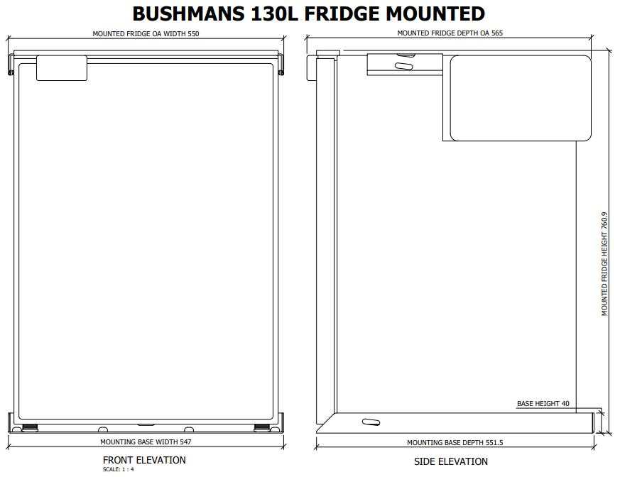 Kimberley2Cape Upright Fridge Mounts