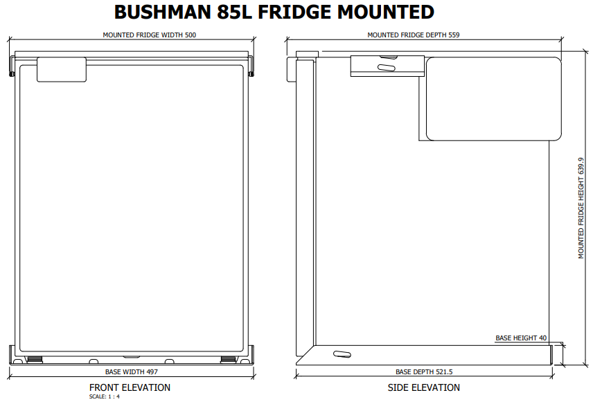 Kimberley2Cape Upright Fridge Mounts