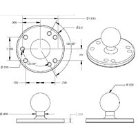 Ram mounts 25mm (1") small ball and base